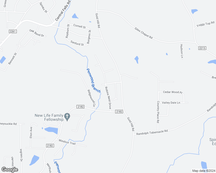 map of restaurants, bars, coffee shops, grocery stores, and more near 1594 Finchley Court in Asheboro