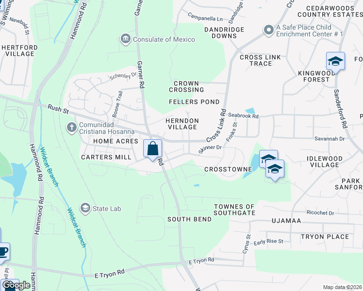 map of restaurants, bars, coffee shops, grocery stores, and more near 752 Grove Creek Lane in Raleigh