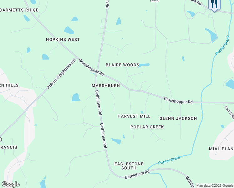 map of restaurants, bars, coffee shops, grocery stores, and more near 1033 Stone Eagle Lane in Raleigh