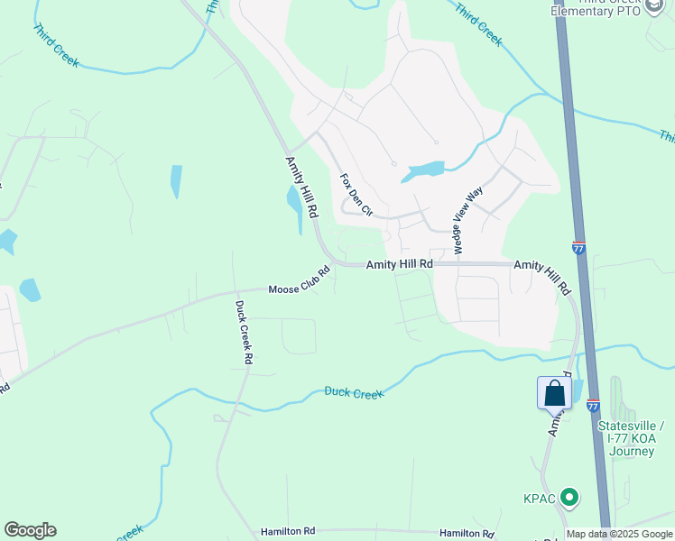map of restaurants, bars, coffee shops, grocery stores, and more near 2492 Amity Hill Road in Statesville