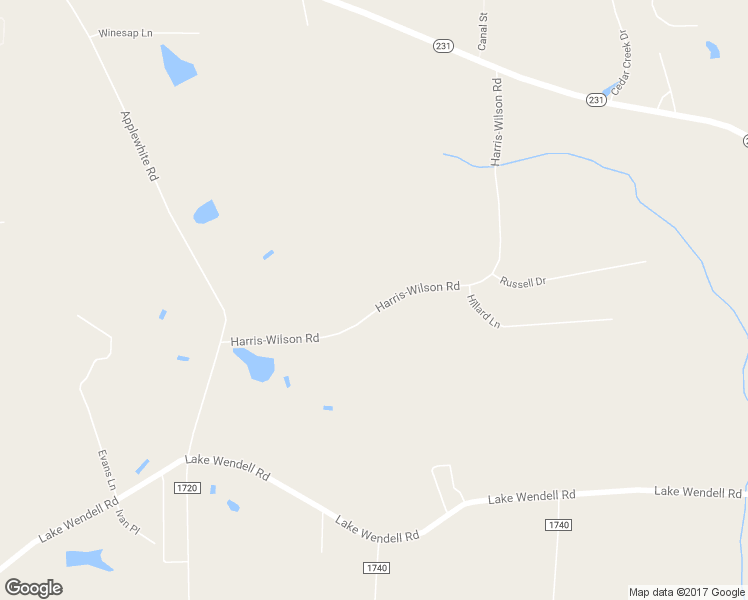 map of restaurants, bars, coffee shops, grocery stores, and more near 320 Harris-Wilson Road in Wendell