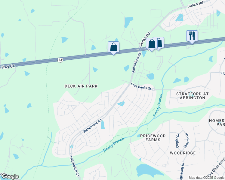 map of restaurants, bars, coffee shops, grocery stores, and more near 2818 Lanasa Lane in Apex