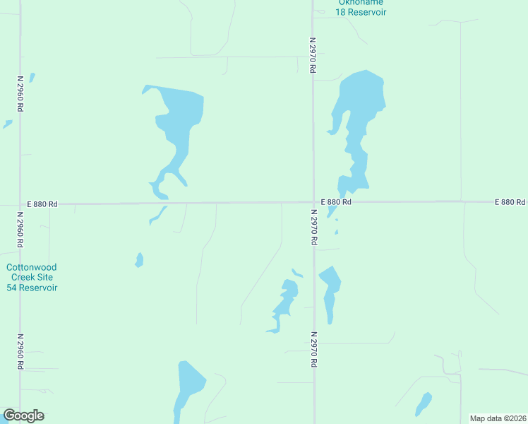 map of restaurants, bars, coffee shops, grocery stores, and more near 30016 North 2969 Road in Cashion