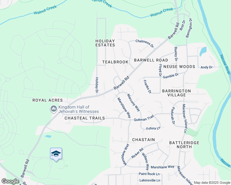 map of restaurants, bars, coffee shops, grocery stores, and more near 3009 Ben Hill Circle in Raleigh