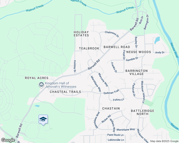 map of restaurants, bars, coffee shops, grocery stores, and more near 3009 Ben Hill Circle in Raleigh