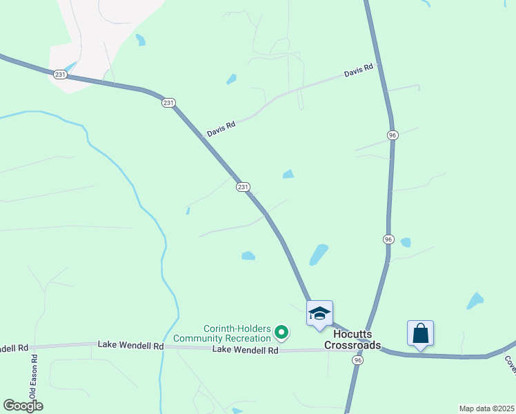 map of restaurants, bars, coffee shops, grocery stores, and more near 3478 North Carolina 231 in Wendell