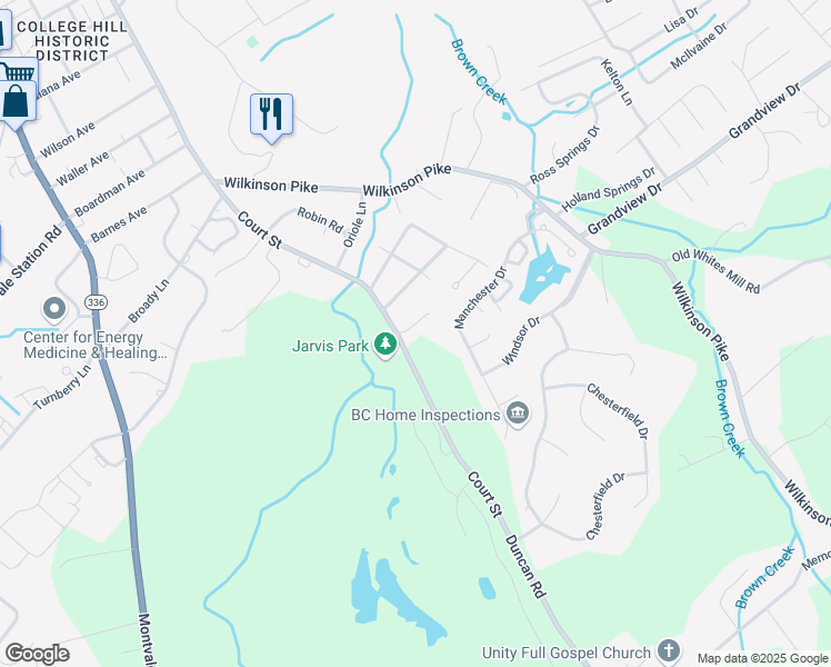 map of restaurants, bars, coffee shops, grocery stores, and more near 100 Hummingbird Drive in Maryville