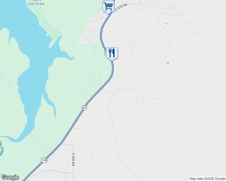 map of restaurants, bars, coffee shops, grocery stores, and more near 30080 South Dogwood Circle in Cookson