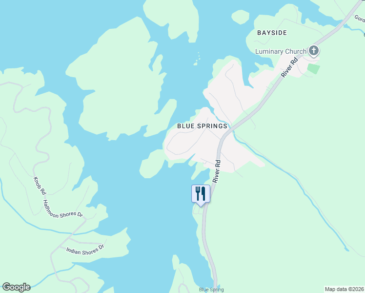 map of restaurants, bars, coffee shops, grocery stores, and more near 381 Blue Springs Circle in Ten Mile