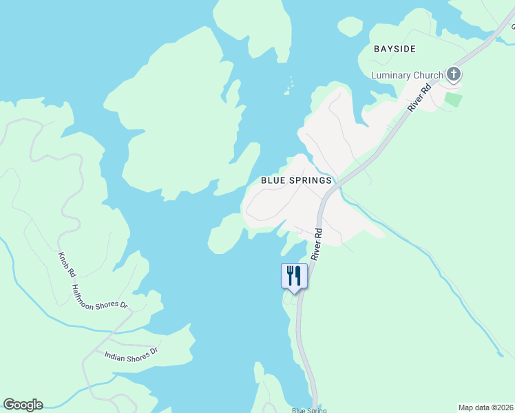 map of restaurants, bars, coffee shops, grocery stores, and more near 381 Blue Springs Circle in Ten Mile
