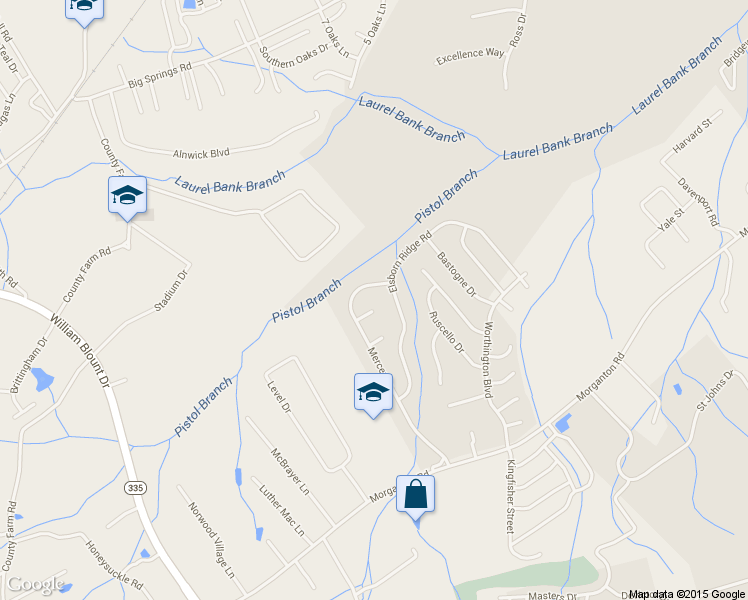 map of restaurants, bars, coffee shops, grocery stores, and more near 2517 Tyvola Court in Maryville