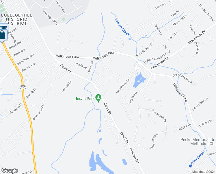 map of restaurants, bars, coffee shops, grocery stores, and more near 180 Manchester Drive in Maryville