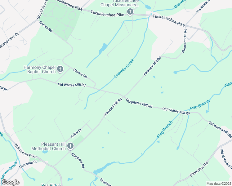 map of restaurants, bars, coffee shops, grocery stores, and more near Old Whites Mill Road in Maryville