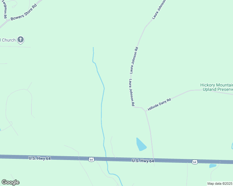 map of restaurants, bars, coffee shops, grocery stores, and more near 301 Laura Johnson Road in Pittsboro
