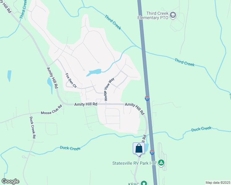 map of restaurants, bars, coffee shops, grocery stores, and more near 143 Fleming Drive in Statesville