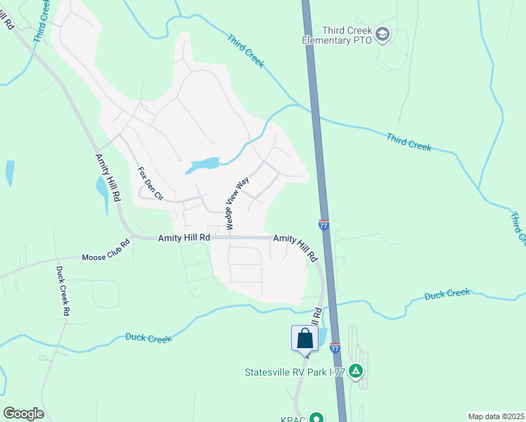 map of restaurants, bars, coffee shops, grocery stores, and more near 124 Raemont Lane in Statesville