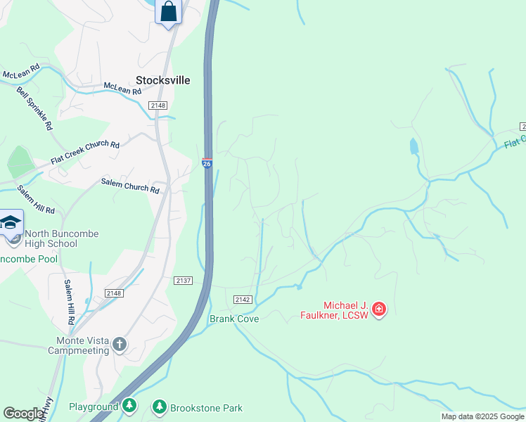 map of restaurants, bars, coffee shops, grocery stores, and more near 51 King Road in Weaverville