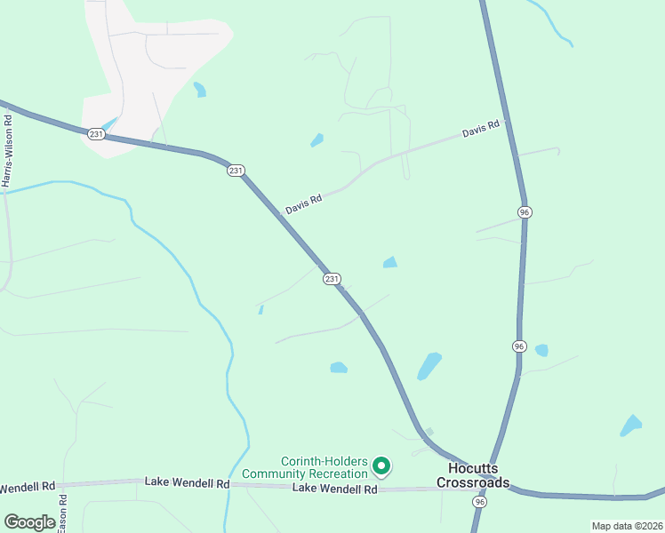 map of restaurants, bars, coffee shops, grocery stores, and more near 3369 North Carolina 231 in Wendell