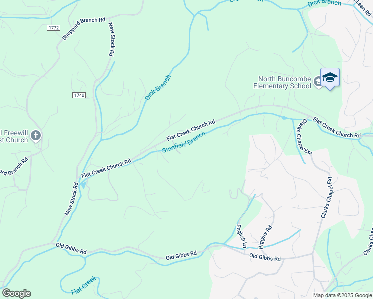 map of restaurants, bars, coffee shops, grocery stores, and more near 20 Old Homestead Trail in Weaverville