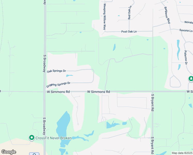 map of restaurants, bars, coffee shops, grocery stores, and more near 8424 Oak Springs Court in Edmond