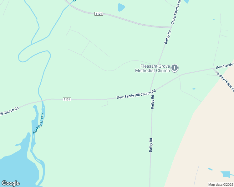 map of restaurants, bars, coffee shops, grocery stores, and more near 9060 New Sandy Hill Church Road in Bailey