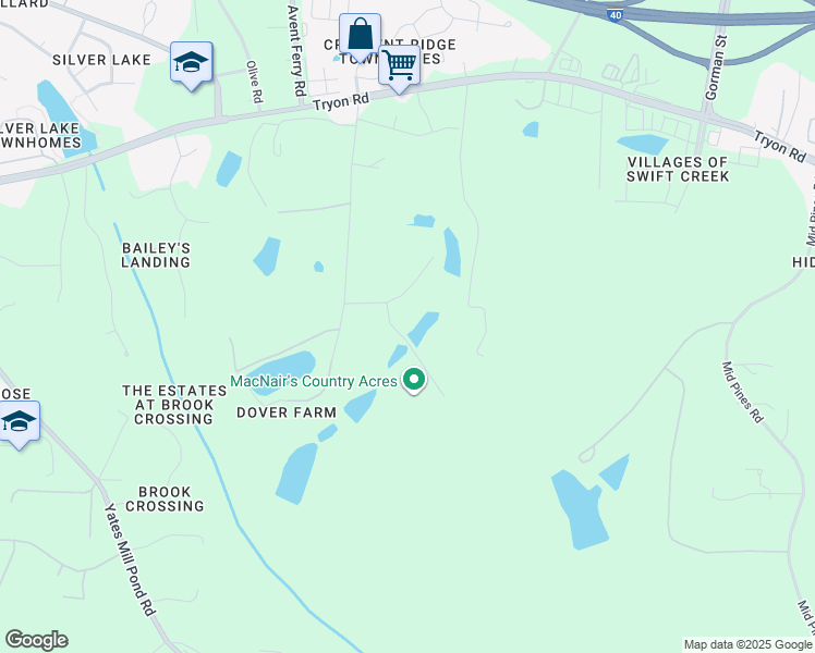 map of restaurants, bars, coffee shops, grocery stores, and more near in Raleigh