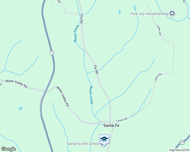 map of restaurants, bars, coffee shops, grocery stores, and more near 2801 Fly Road in Santa Fe