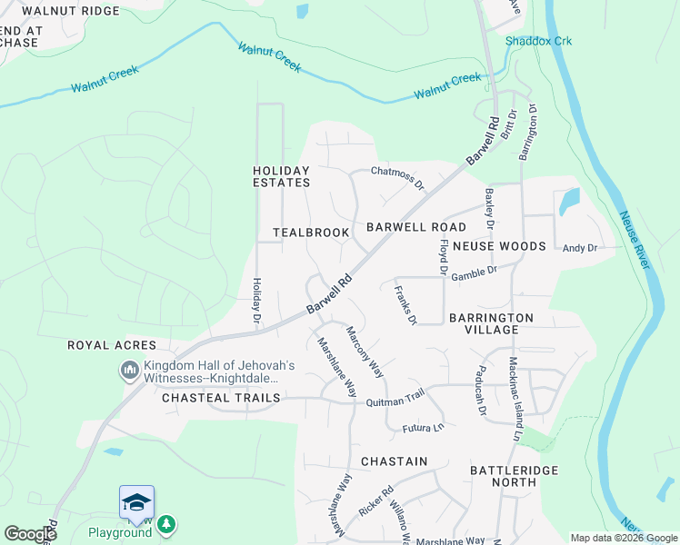 map of restaurants, bars, coffee shops, grocery stores, and more near 2920 Deeda Court in Raleigh