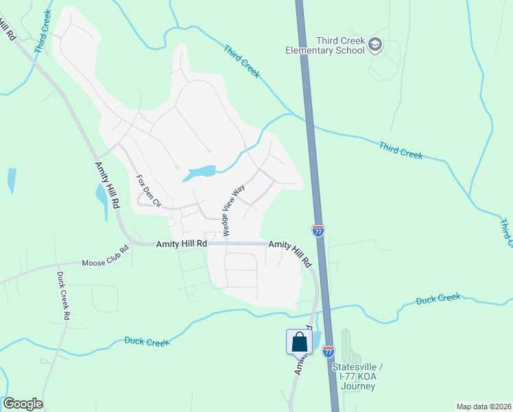 map of restaurants, bars, coffee shops, grocery stores, and more near 127 Fleming Drive in Statesville