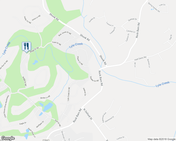 map of restaurants, bars, coffee shops, grocery stores, and more near 3885 Stadler Drive Northeast in Conover