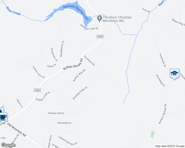 map of restaurants, bars, coffee shops, grocery stores, and more near 118 Winding Cedar Drive in Statesville