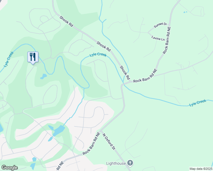 map of restaurants, bars, coffee shops, grocery stores, and more near 3885 Stadler Drive Northeast in Conover