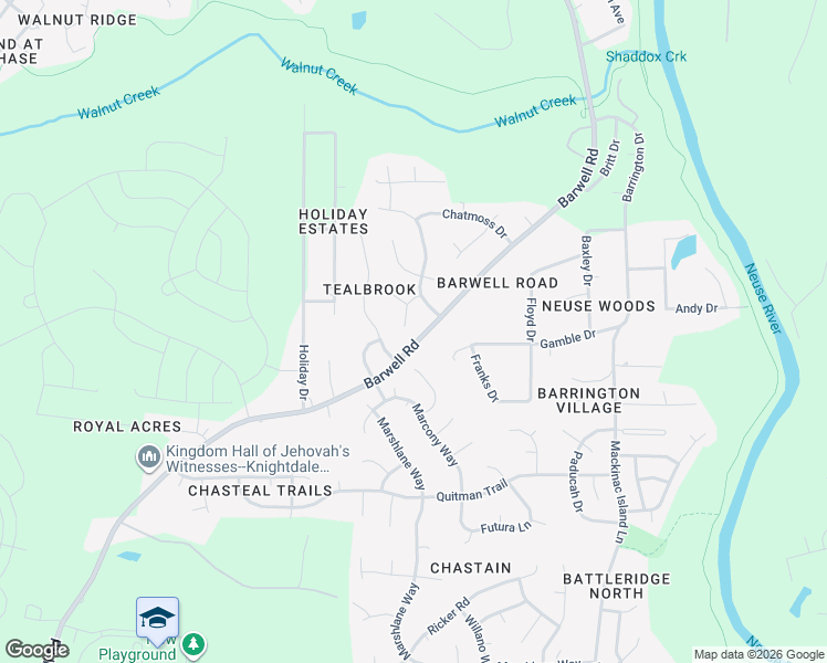 map of restaurants, bars, coffee shops, grocery stores, and more near 2920 Deeda Court in Raleigh