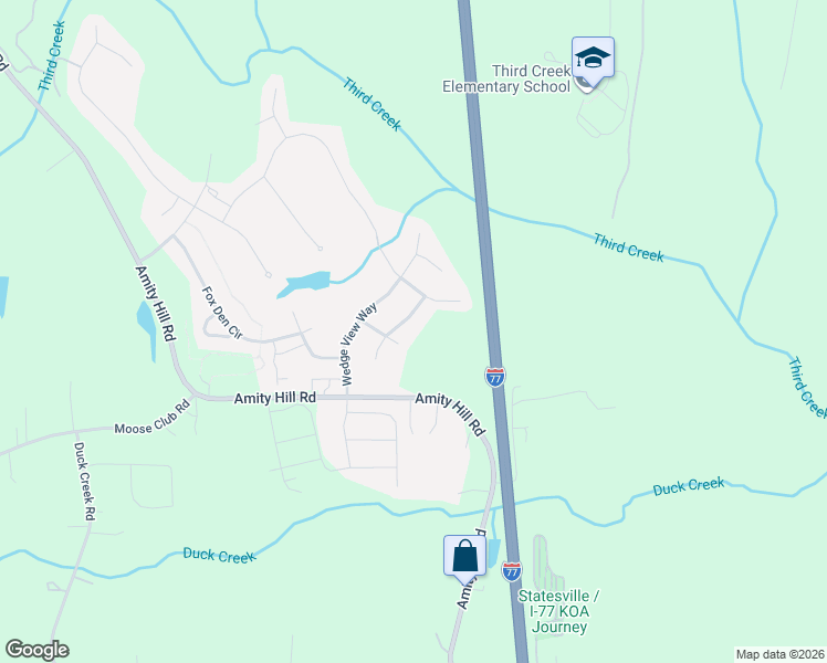 map of restaurants, bars, coffee shops, grocery stores, and more near 127 Fleming Drive in Statesville