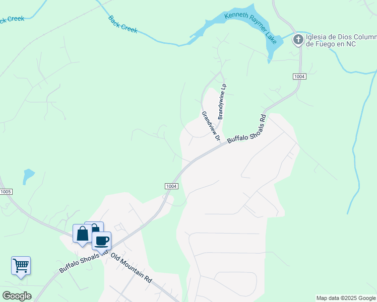 map of restaurants, bars, coffee shops, grocery stores, and more near 114 Cricket Lane in Statesville