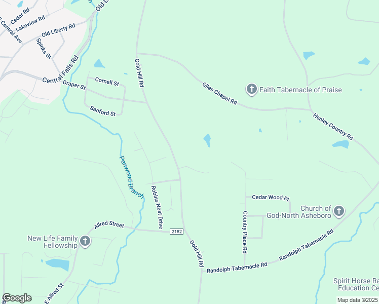 map of restaurants, bars, coffee shops, grocery stores, and more near 1472 Gold Hill Road in Asheboro
