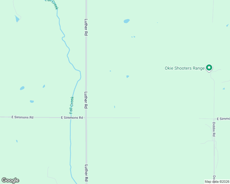 map of restaurants, bars, coffee shops, grocery stores, and more near 18650 East Simmons Road in Luther