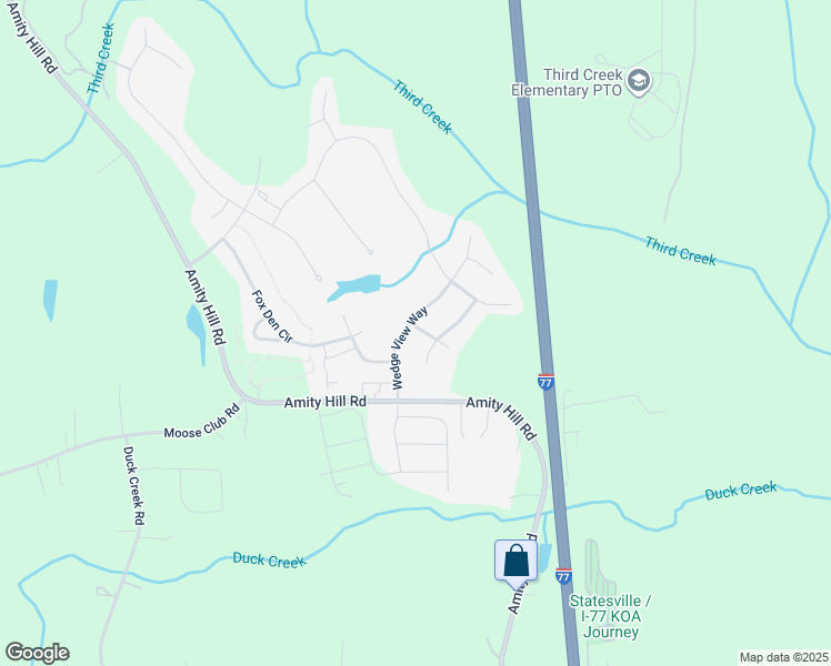 map of restaurants, bars, coffee shops, grocery stores, and more near 148 Wedge View Way in Statesville