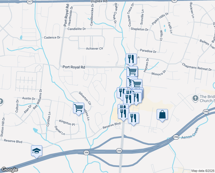 map of restaurants, bars, coffee shops, grocery stores, and more near 1079 Wells Way in Spring Hill