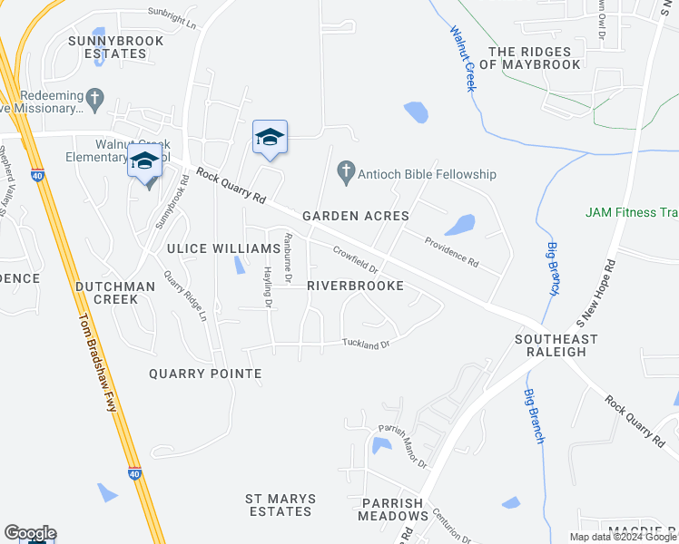 map of restaurants, bars, coffee shops, grocery stores, and more near 4205 Viewmont Drive in Raleigh
