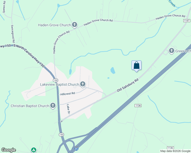 map of restaurants, bars, coffee shops, grocery stores, and more near 230 Lakeview Church Road in Linwood