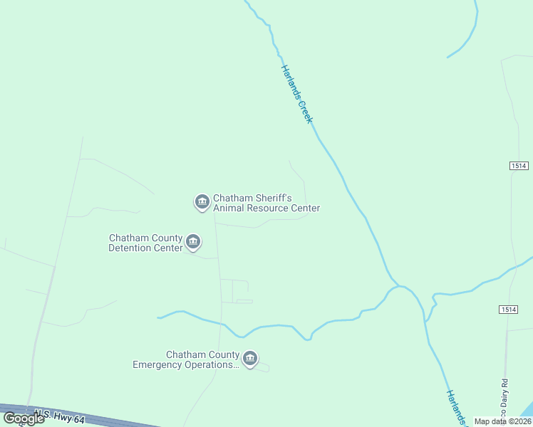 map of restaurants, bars, coffee shops, grocery stores, and more near County Services Road in Pittsboro