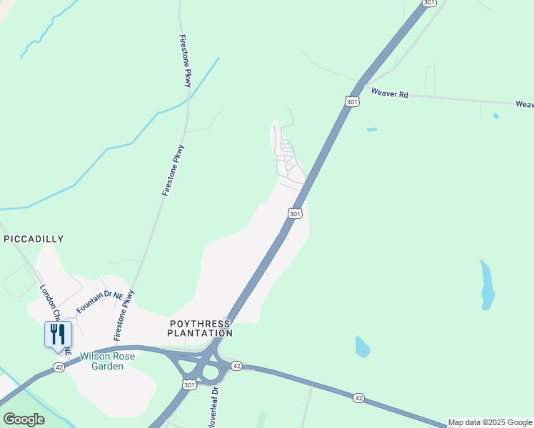 map of restaurants, bars, coffee shops, grocery stores, and more near 3413 Leanne Circle in Wilson