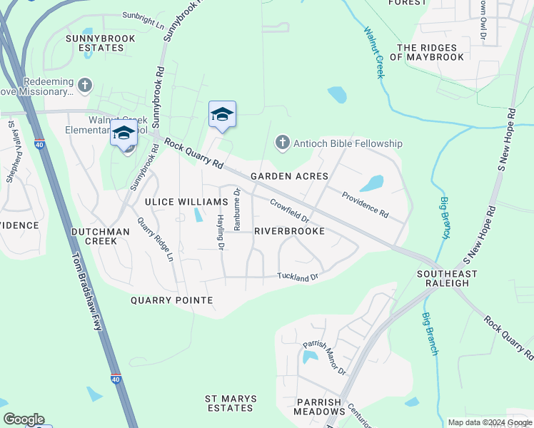 map of restaurants, bars, coffee shops, grocery stores, and more near 4109 Jetton Court in Raleigh