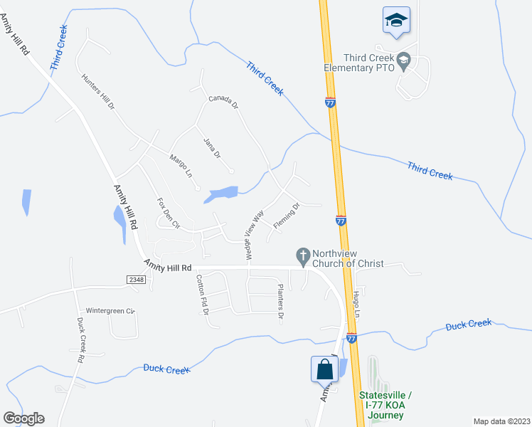 map of restaurants, bars, coffee shops, grocery stores, and more near 158 Wedge View Way in Statesville