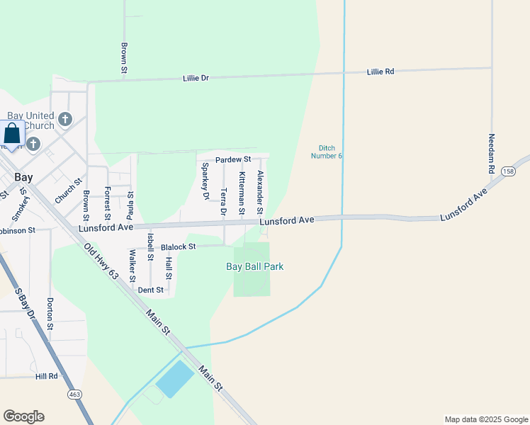 map of restaurants, bars, coffee shops, grocery stores, and more near 900 Lunsford Avenue in Bay
