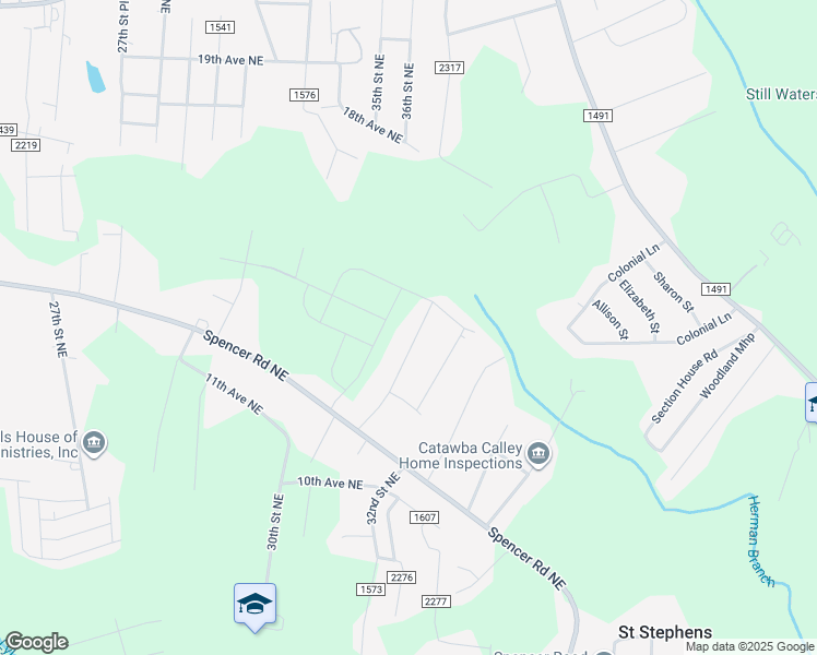 map of restaurants, bars, coffee shops, grocery stores, and more near 1451 31st Street Place Northeast in Conover