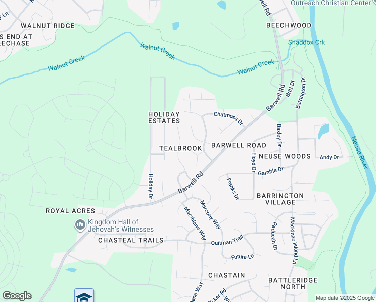 map of restaurants, bars, coffee shops, grocery stores, and more near 5600 Rudolph Court in Raleigh