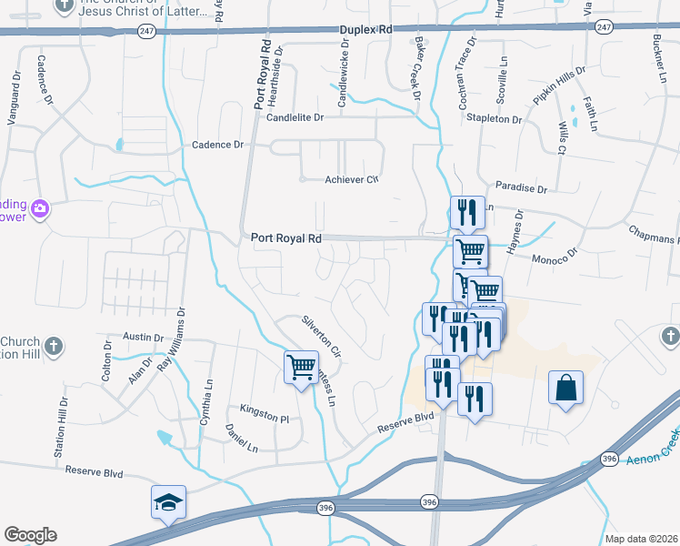 map of restaurants, bars, coffee shops, grocery stores, and more near 1022 Somerset Springs Drive in Spring Hill