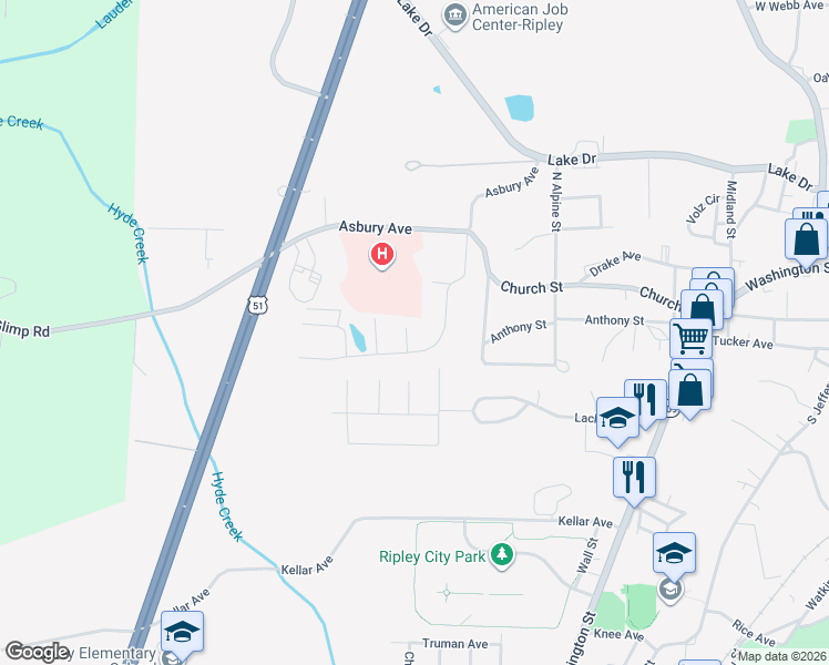 map of restaurants, bars, coffee shops, grocery stores, and more near 103 April Cove in Ripley